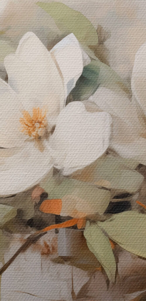 Painting of white flowers