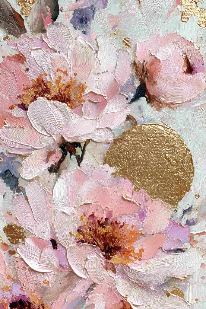 Delicate flowers in soft pastel tones