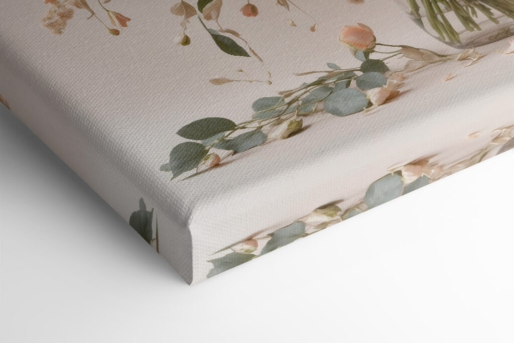 Vase of flowers on a white surface