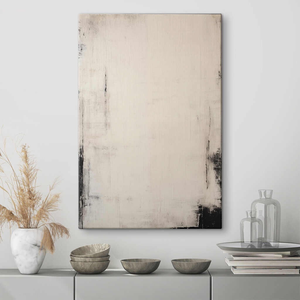 White and black painted wall