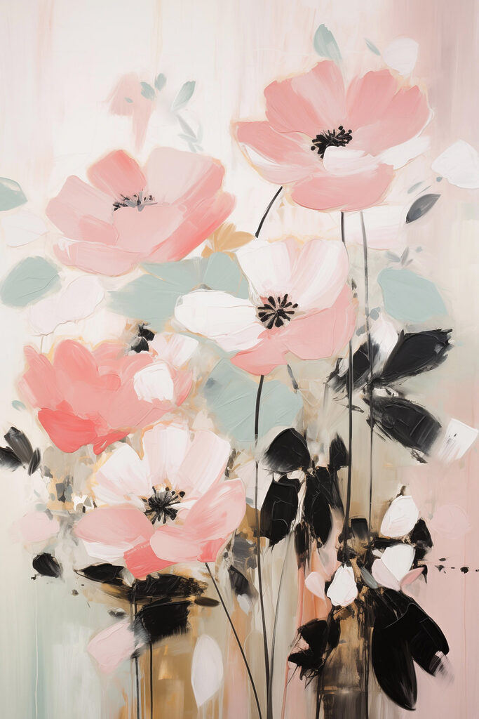 Painting of pink flowers Painting of pink flowers