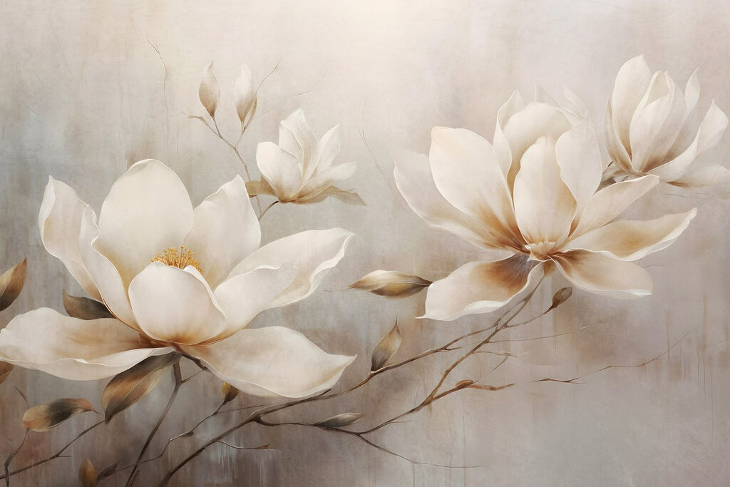 Painting of white flowers