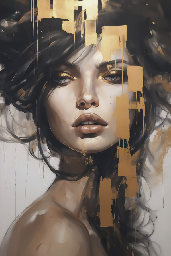 Painting of a woman's face Painting of a woman's face