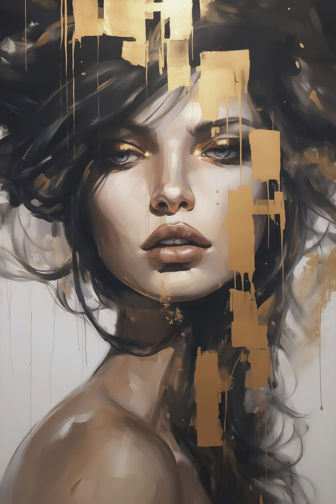 Painting of a woman's face Painting of a woman's face