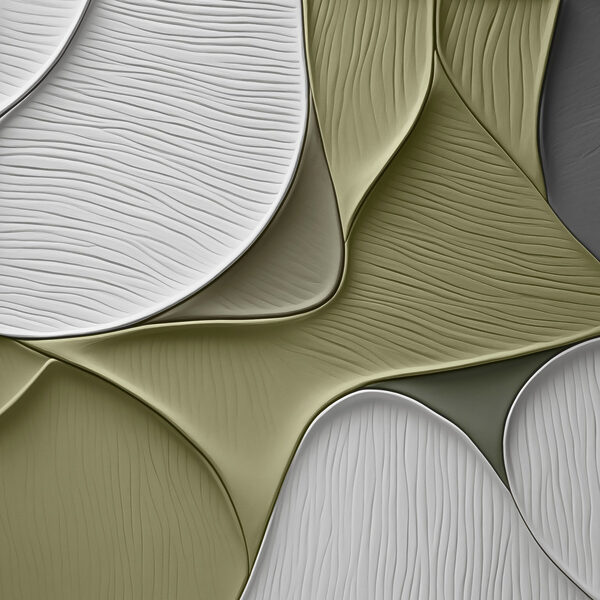 Flowing shapes in soft color palette