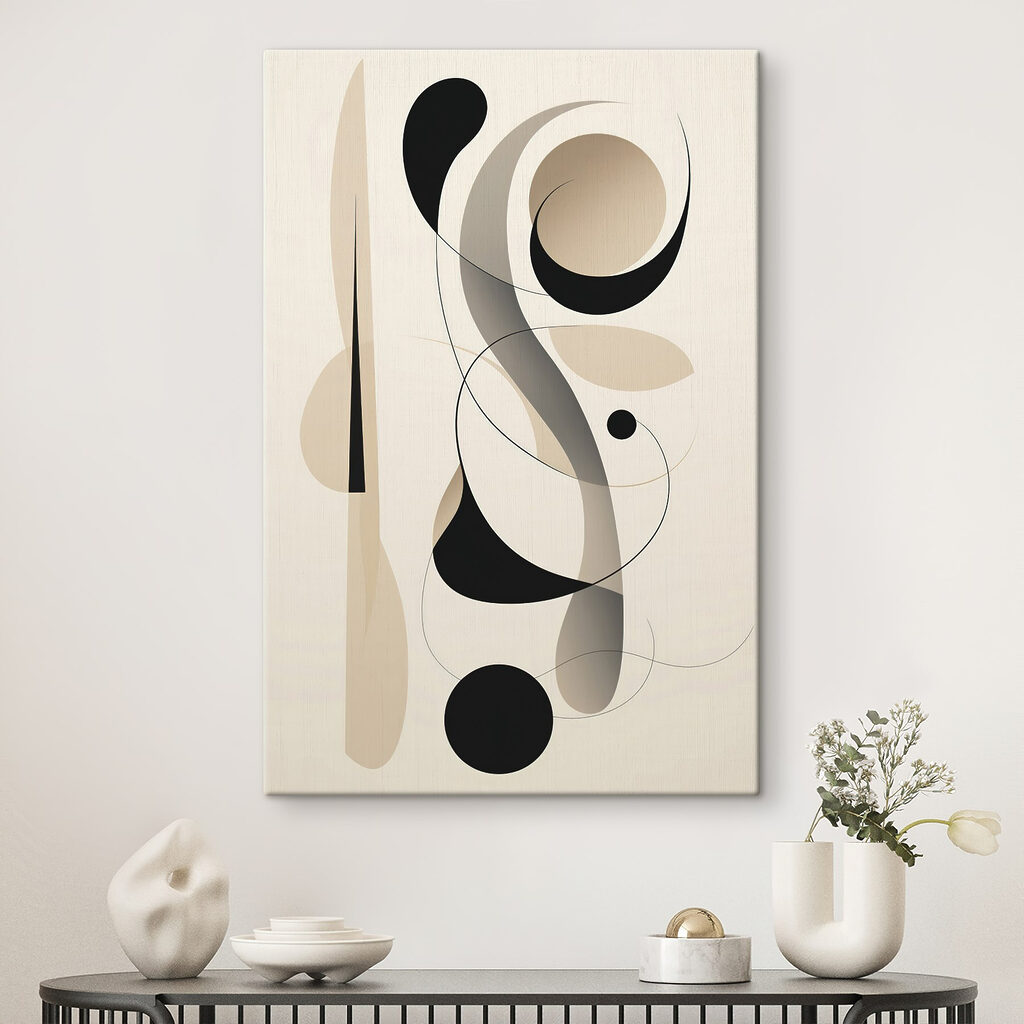Black and white swirls and circles
