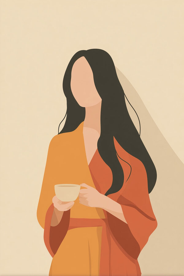 Woman holding a cup