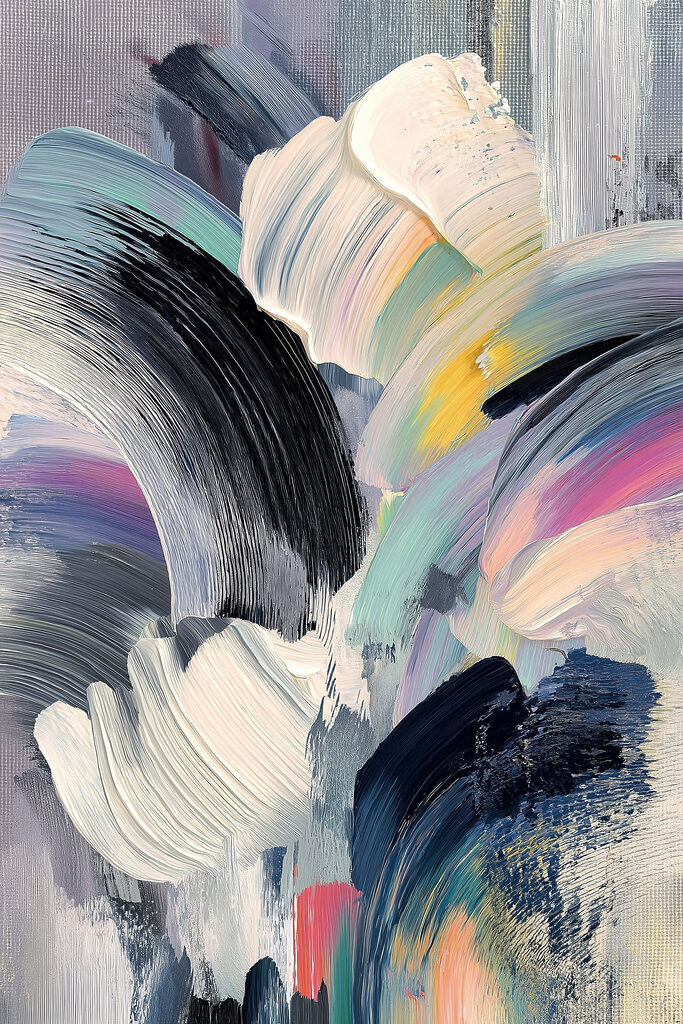 Dynamic brush strokes in vibrant colors