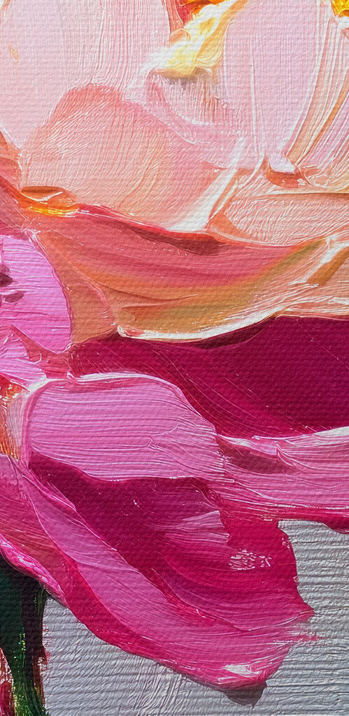 Painting of a pink flower