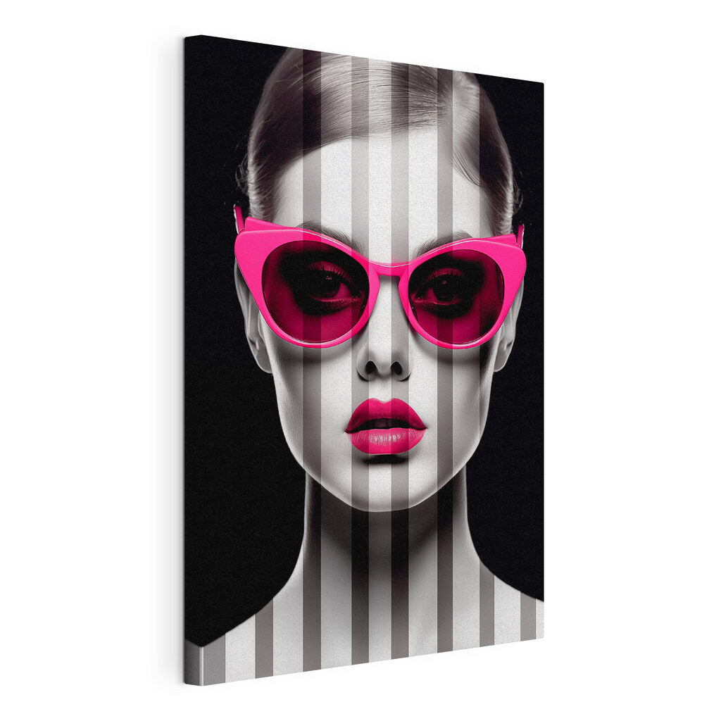 Woman with pink sunglasses