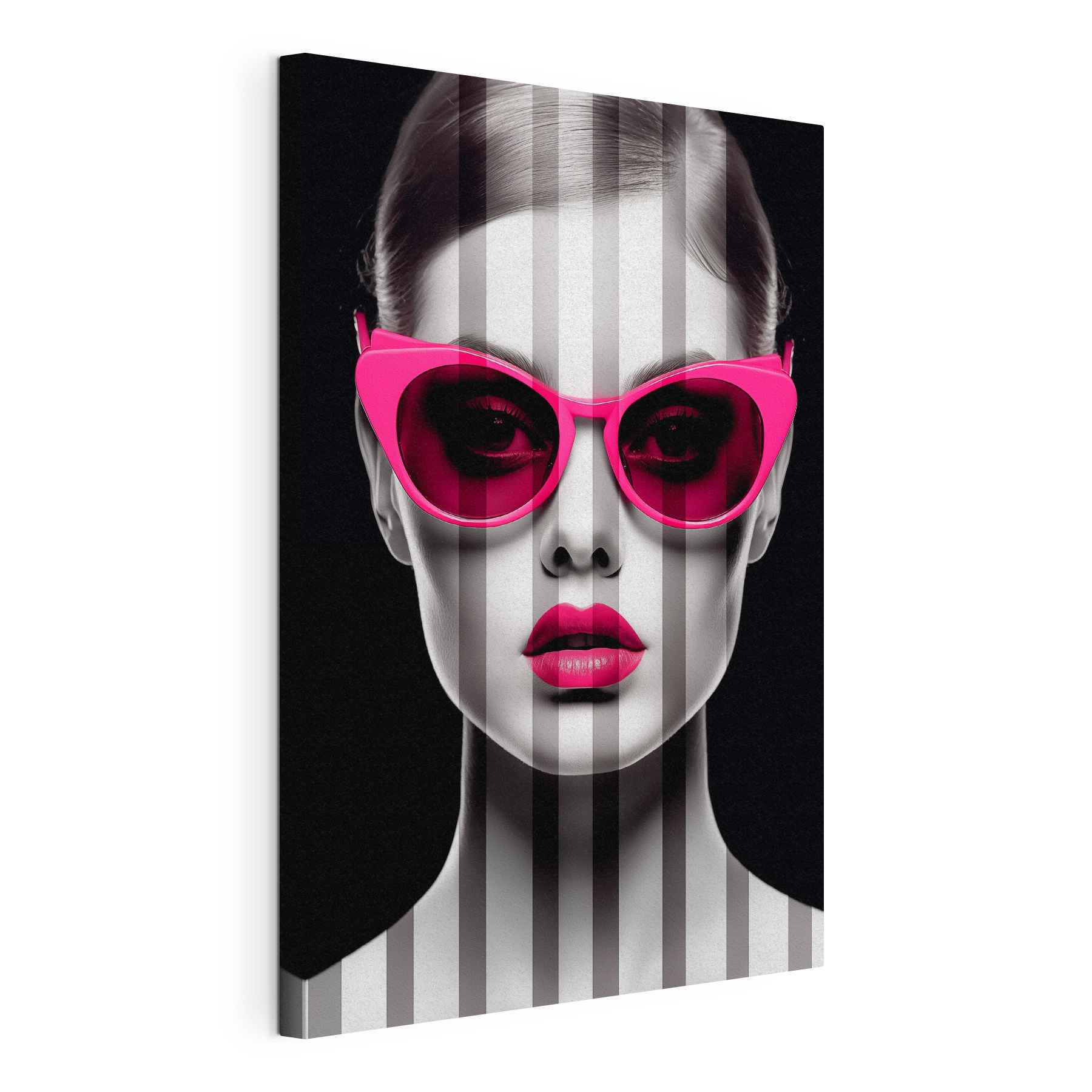 Woman with pink sunglasses Woman with pink sunglasses