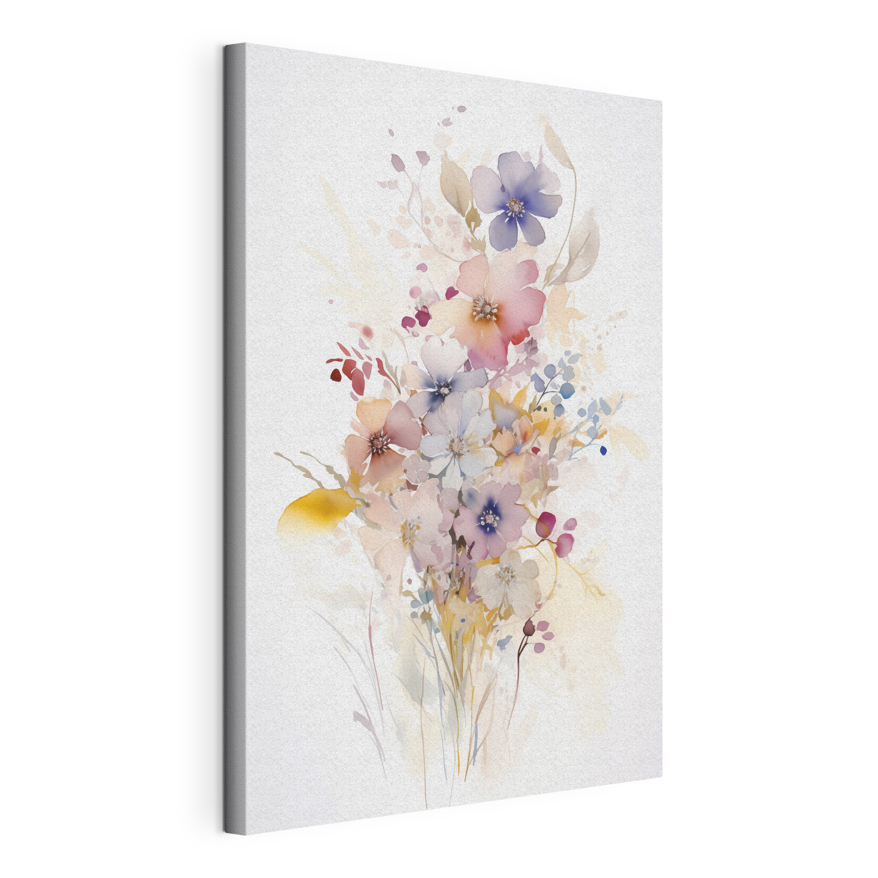 Painting of flowers on a white background