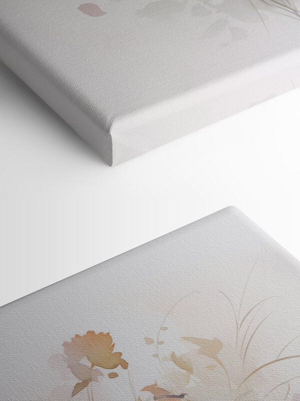 Painting of flowers on a white background