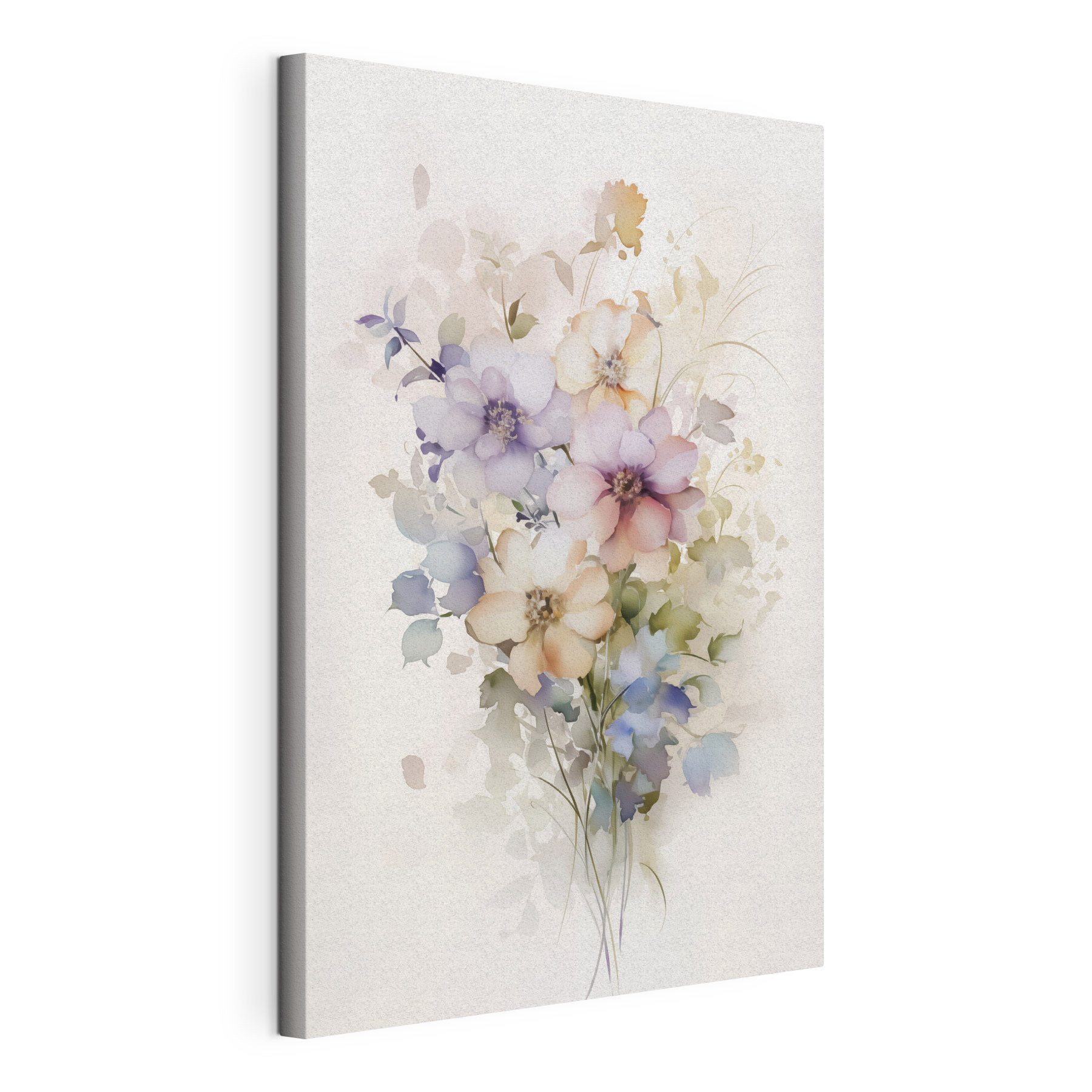 Painting of flowers on a white background Painting of flowers on a white background