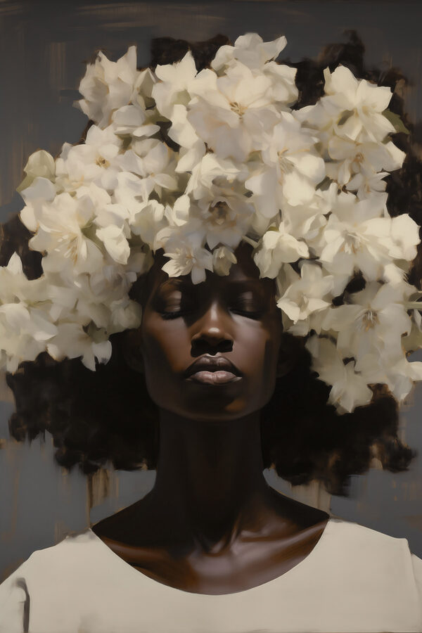 Woman with flowers on her head Woman with flowers on her head