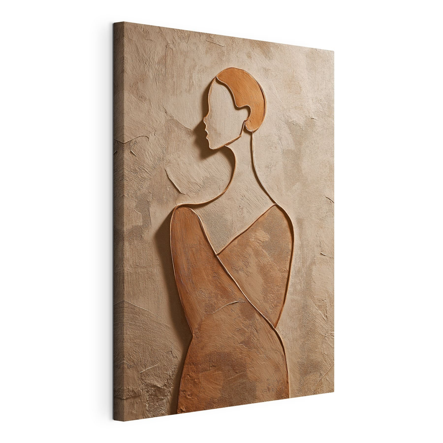 Woman's face carved into a stone
