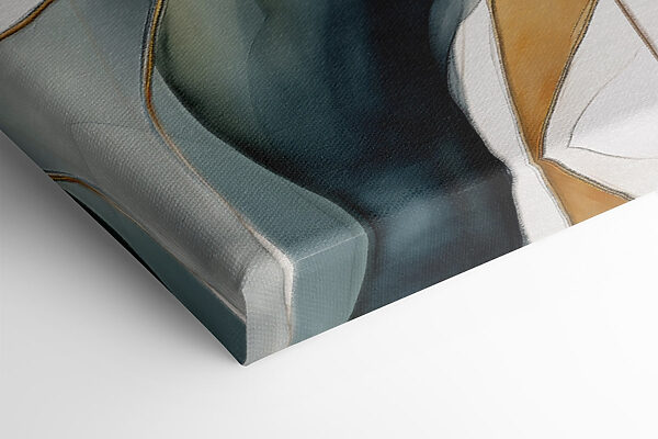 Fluid lines and warm hues intertwine