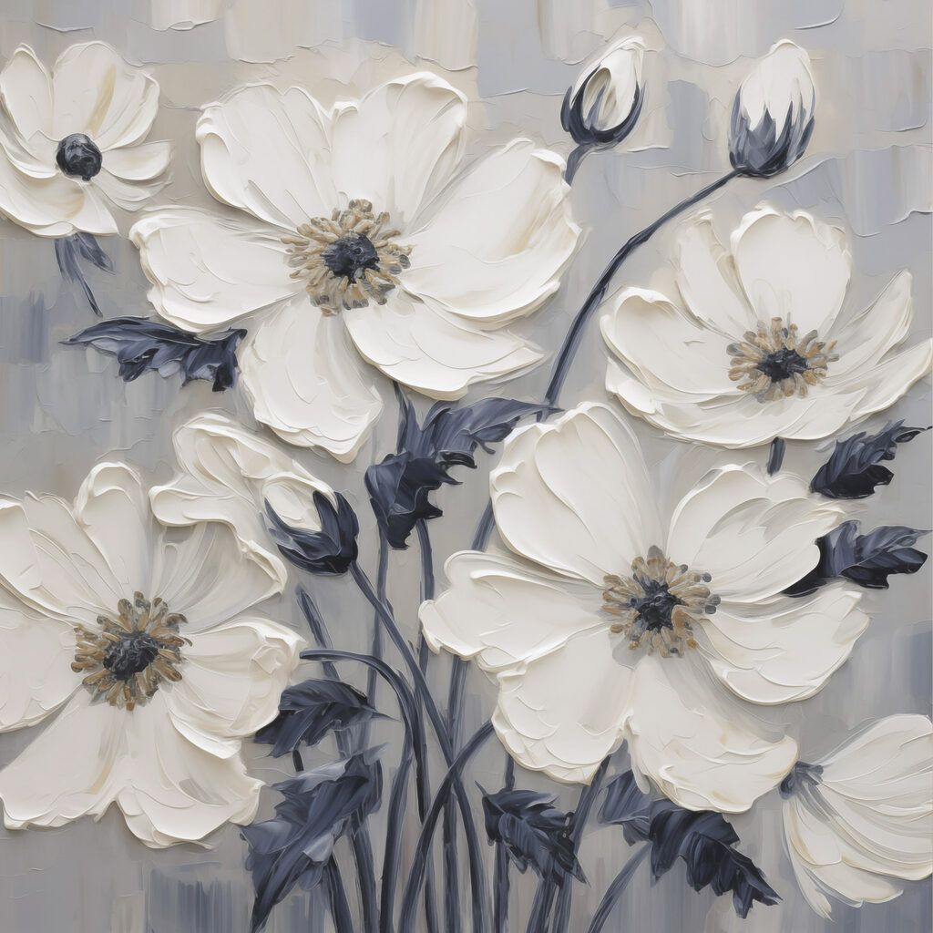Painting of white flowers Painting of white flowers