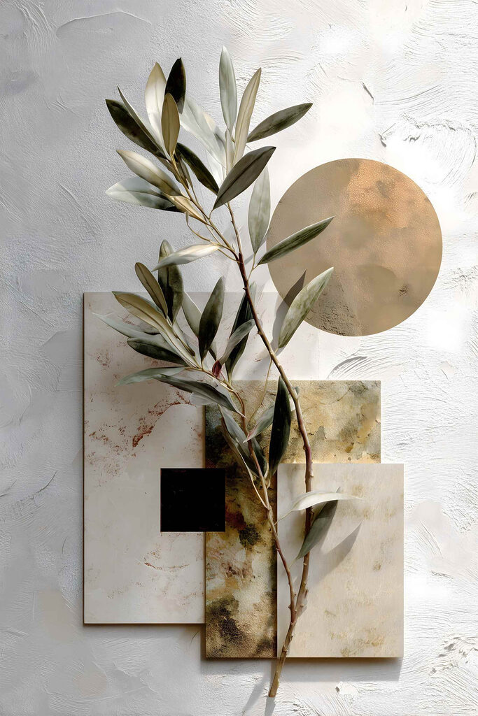 Plant with leaves on a white surface Plant with leaves on a white surface