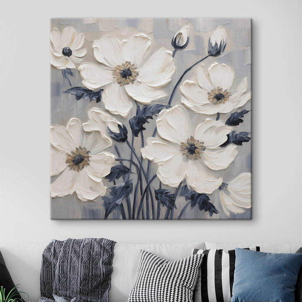 Painting of white flowers Painting of white flowers