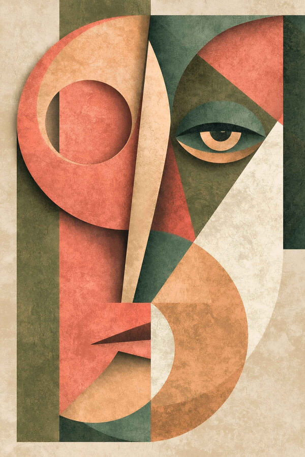 Colorful art piece of face
