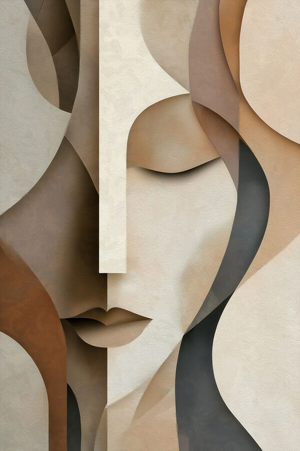 Face and face with different colors Face and face with different colors