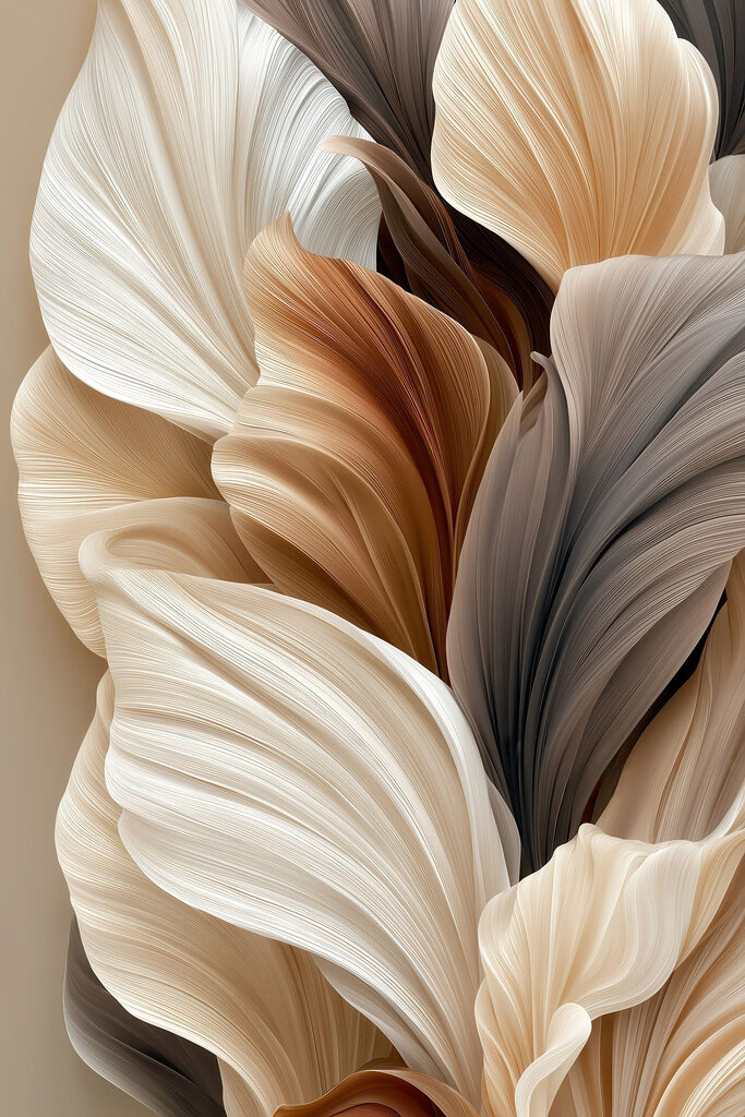 Flowing shapes in warm tones