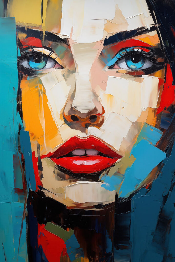 Painting of a woman's face