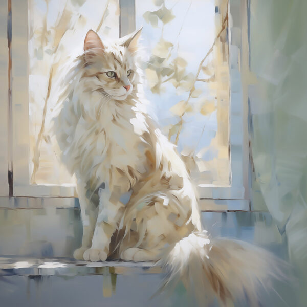 Cat sitting on a window sill
