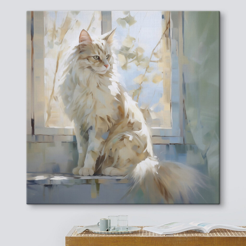 Cat sitting on a window sill