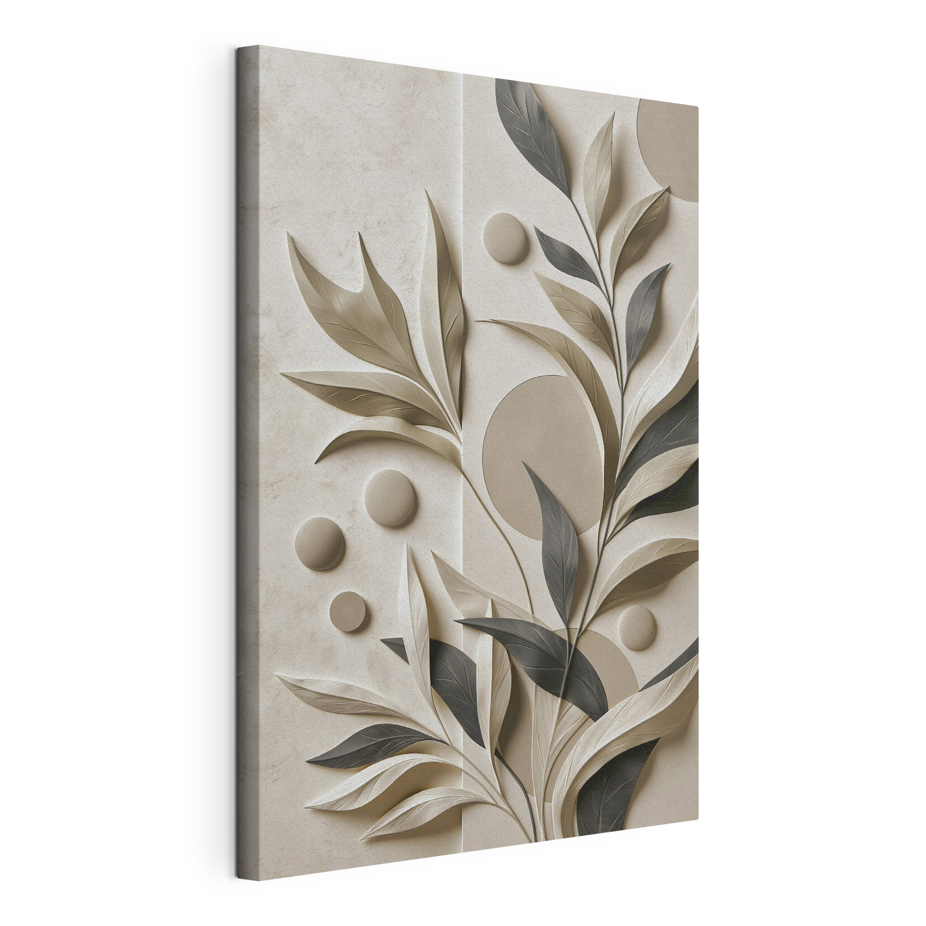 - Elegant leaves adorn neutral background - Elegant leaves adorn neutral background