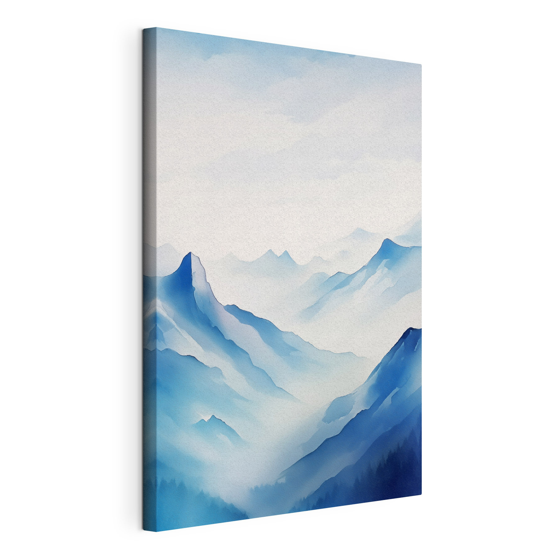 Painting of mountains and fog Painting of mountains and fog