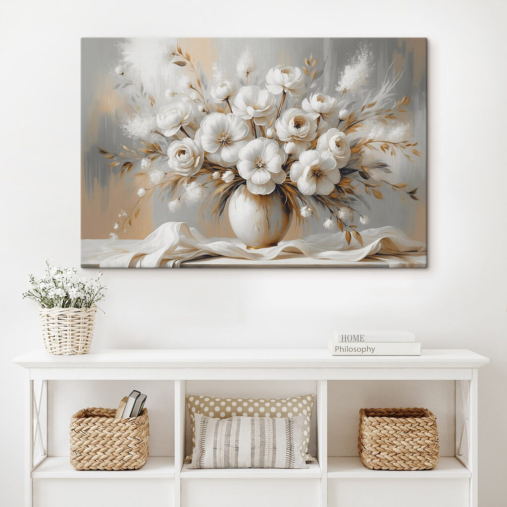 Painting of flowers in a vase
