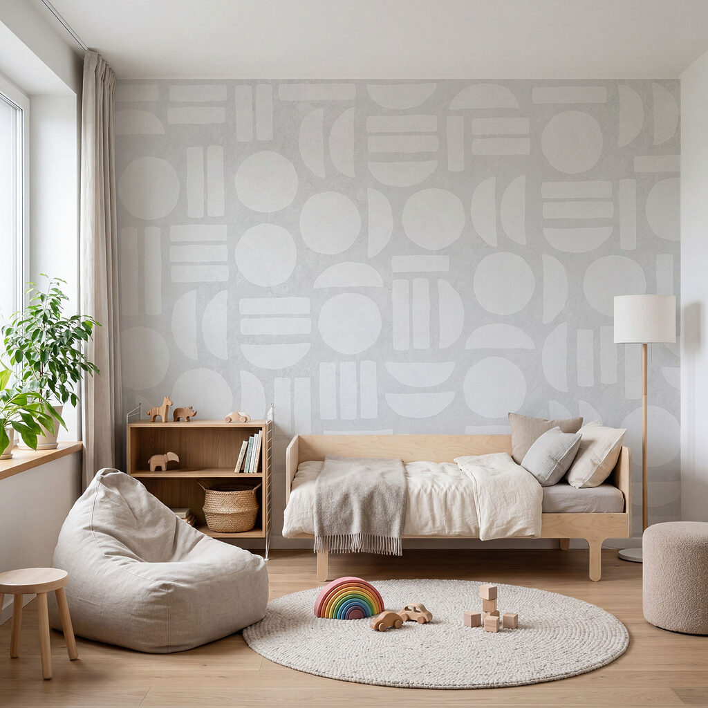 Białe tło z geometrycznymi kształtami