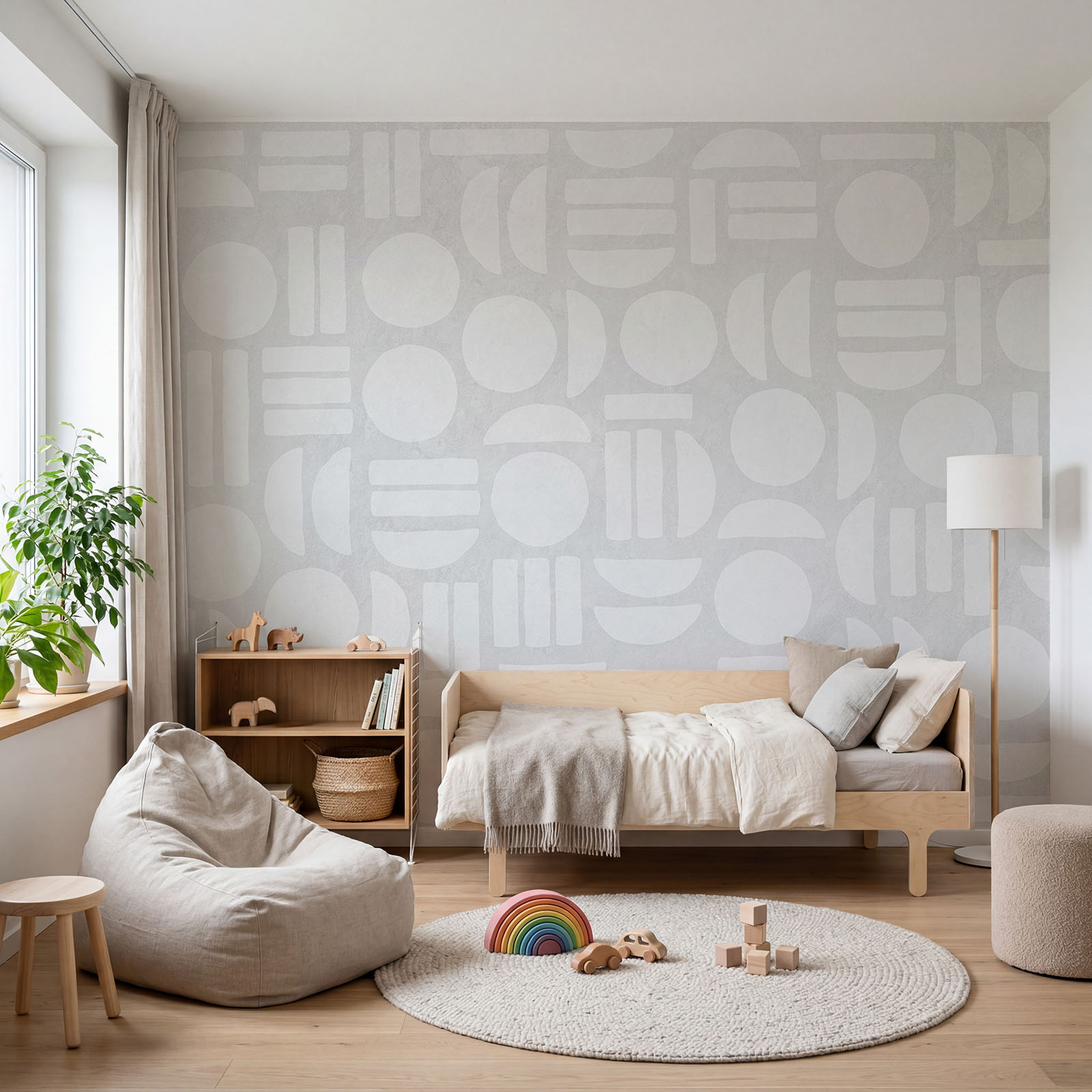 Białe tło z geometrycznymi kształtami