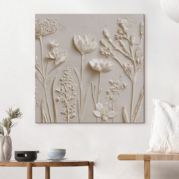 White flower and plant art