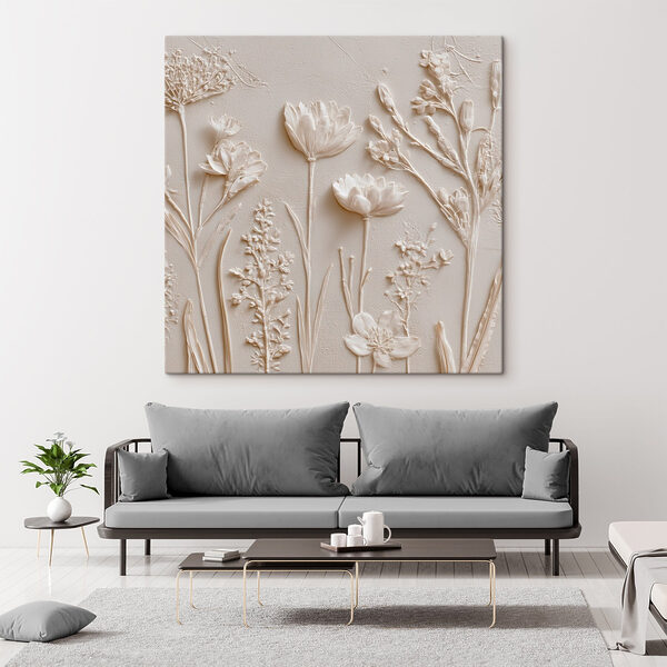 White flower and plant art