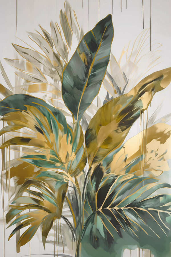 Painting of leaves and flowers