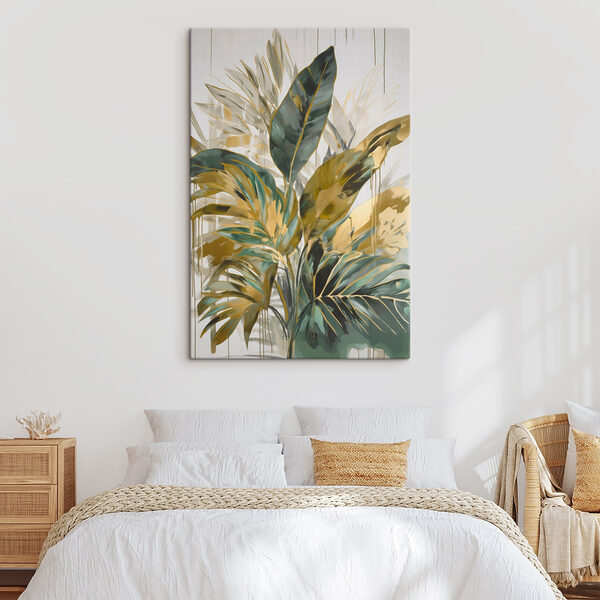 Painting of leaves and flowers