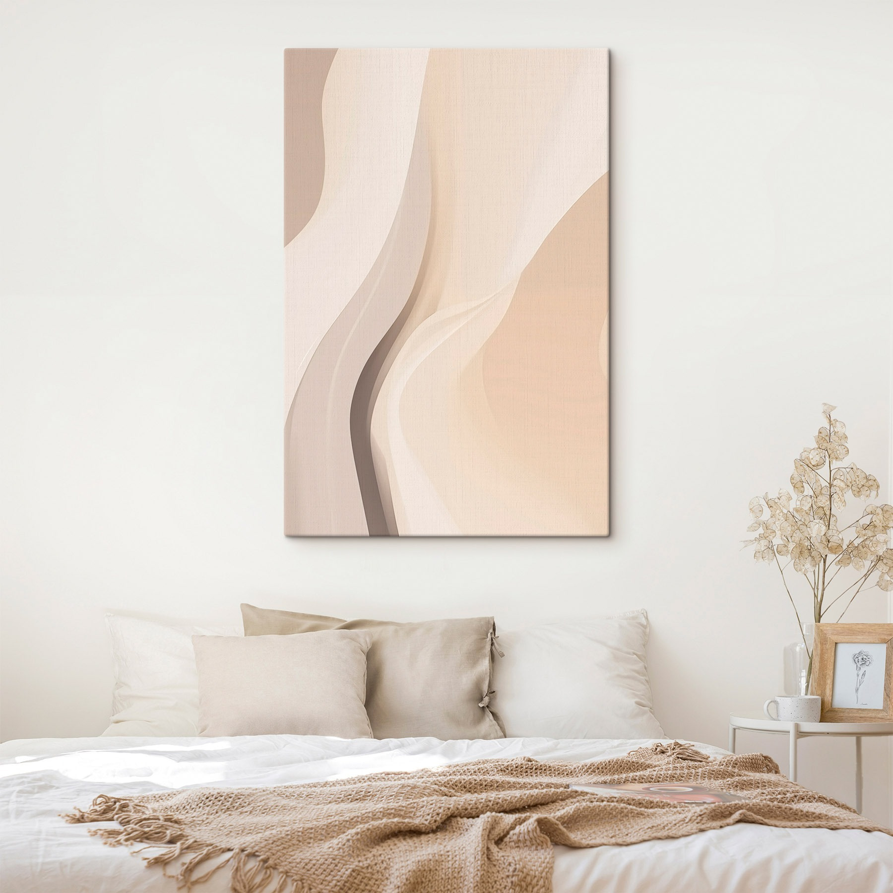 White and tan wavy lines