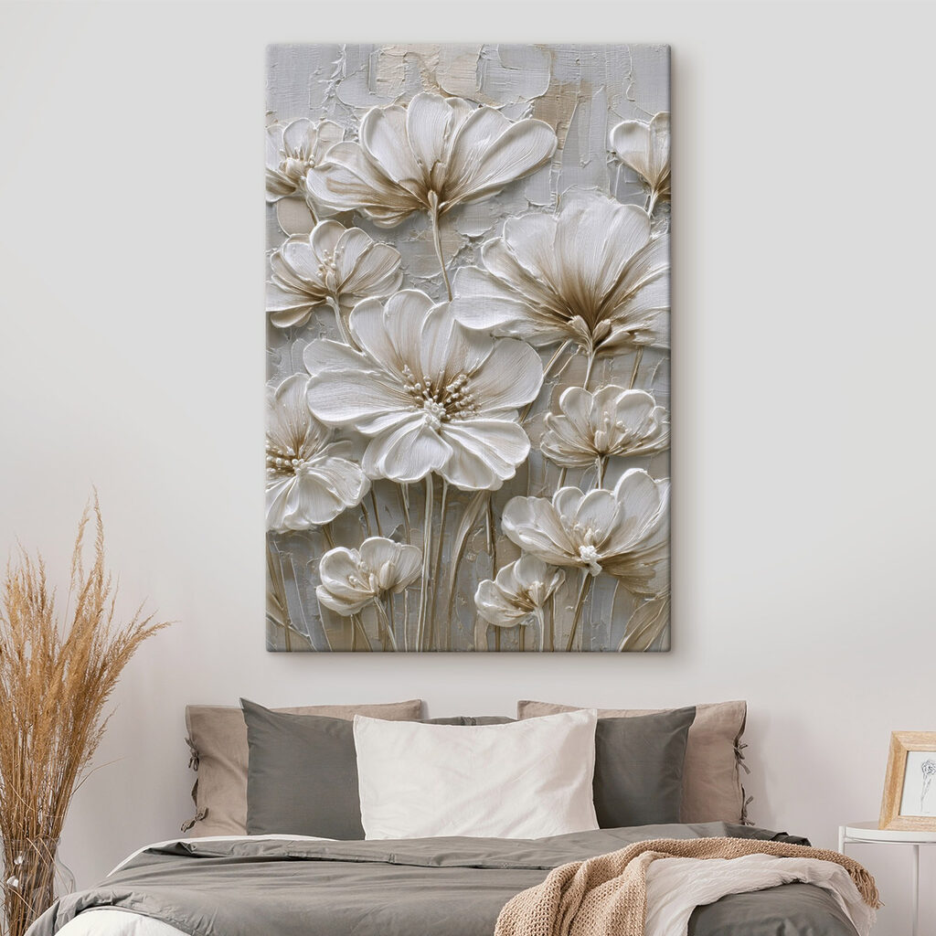 Delicate blooms on textured surface