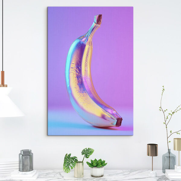 Obraz Obraz Kolorowy banan na fioletowym tle (SKU: s45728)