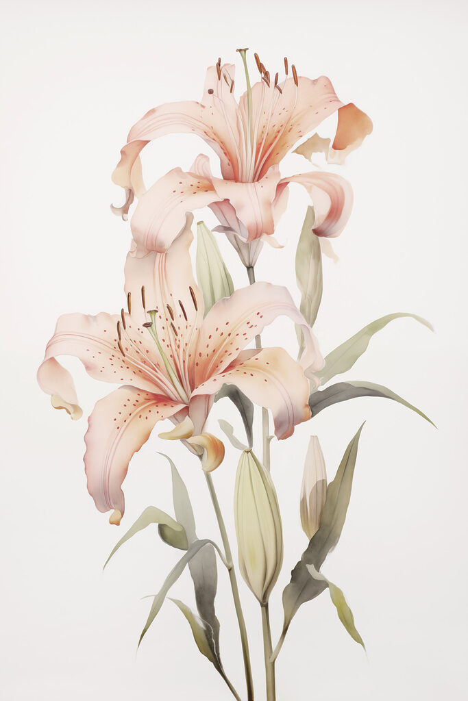 Painting of pink flowers