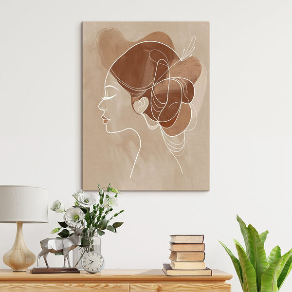 Woman's profile with a large hair piece Woman's profile with a large hair piece