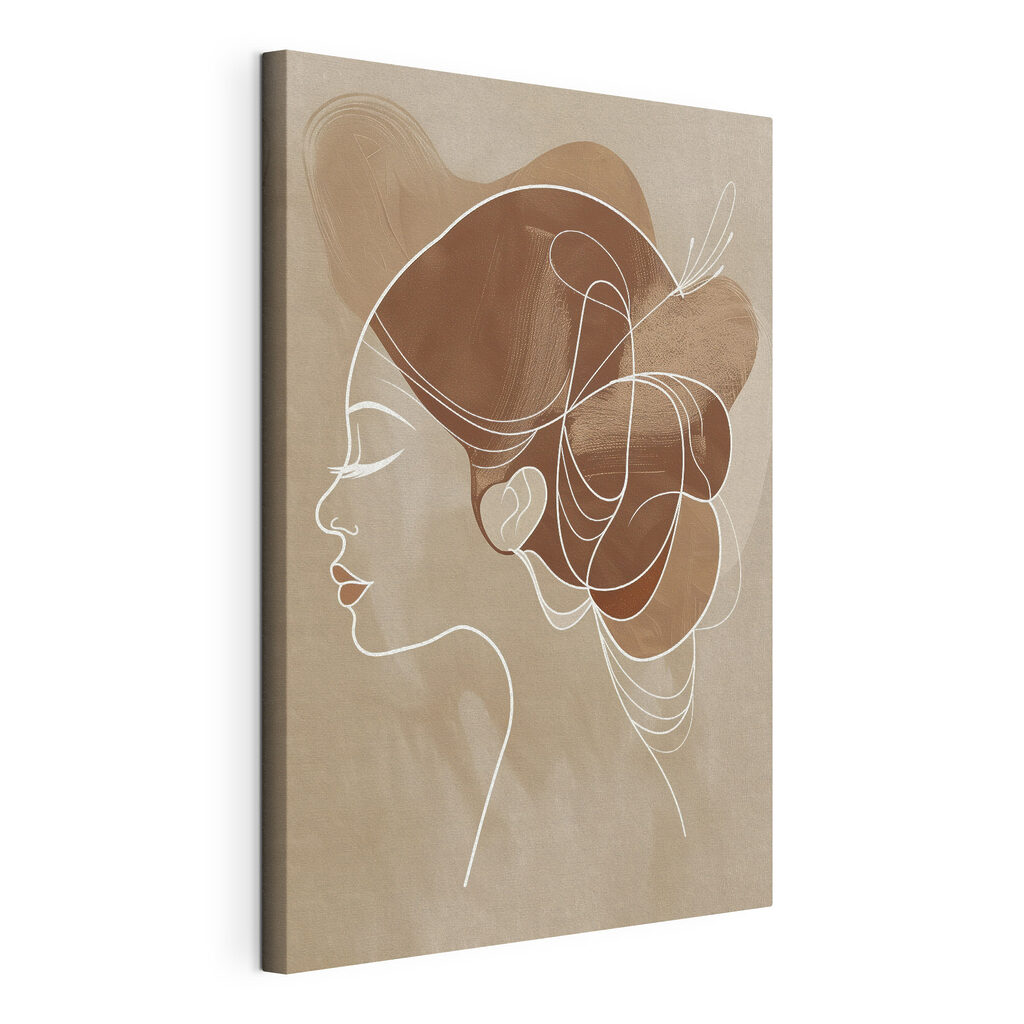 Woman's profile with a large hair piece Woman's profile with a large hair piece