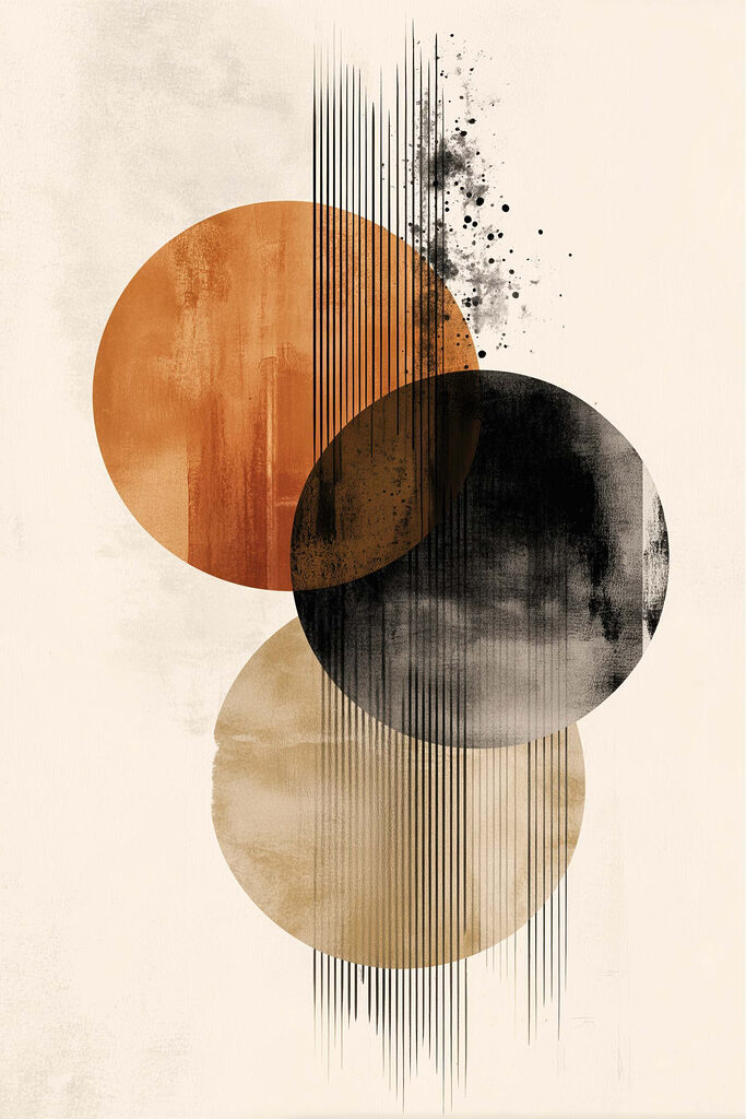 Group of circles with lines and stripes