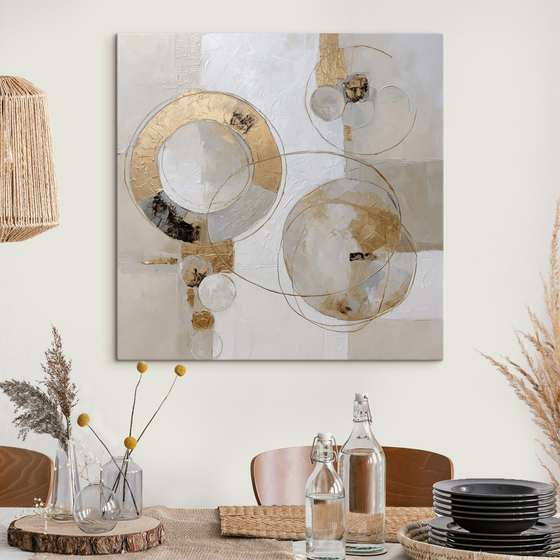 Painting of circles and lines
