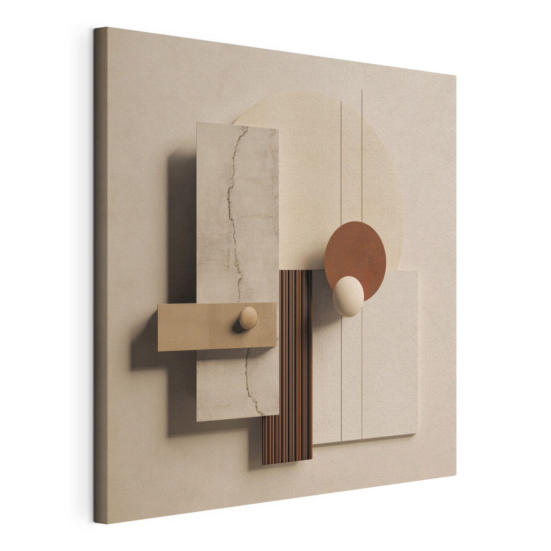 Wall art with different shapes and colors