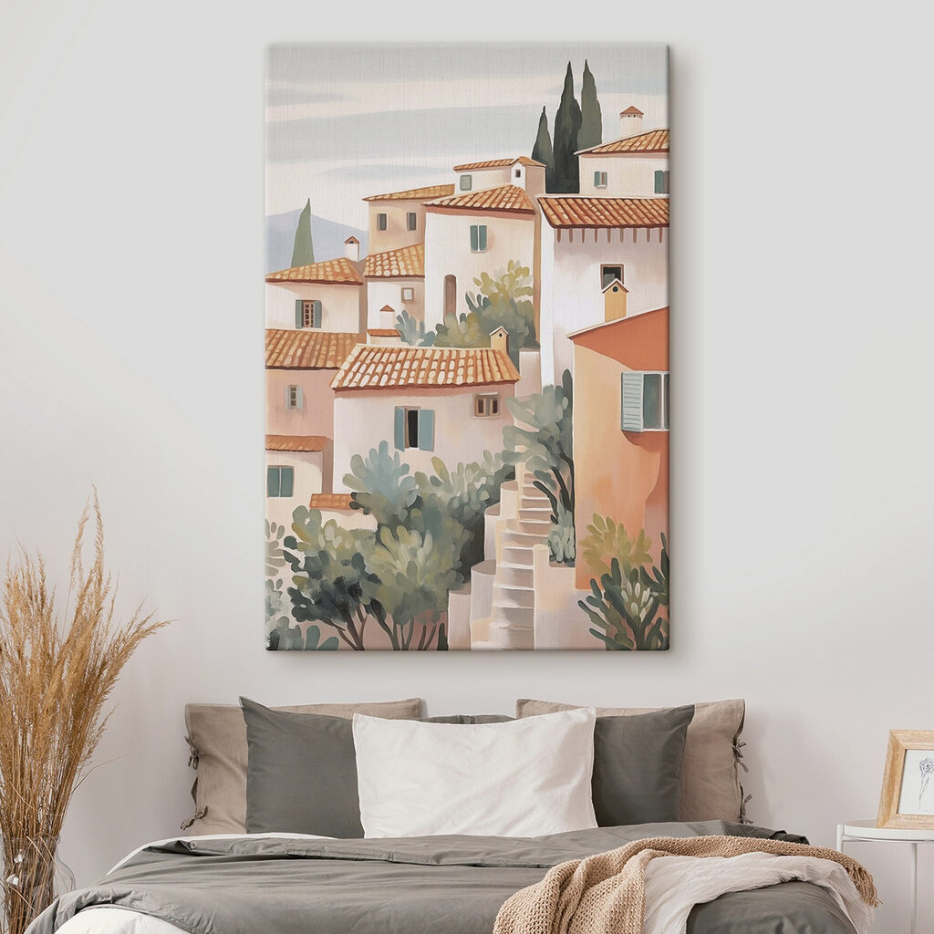 Painting of a group of buildings