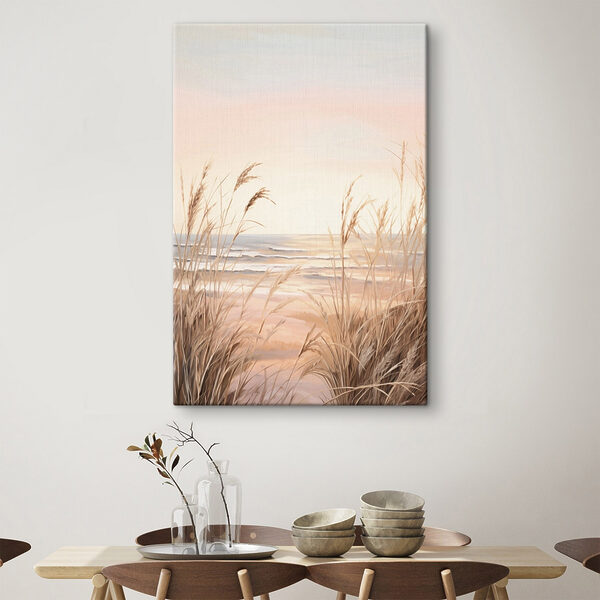 Beach with tall grass and water Beach with tall grass and water